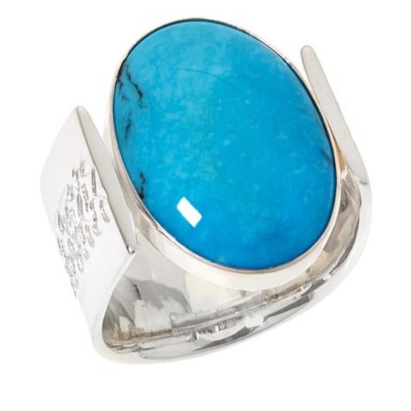 HP/ SALE JAY KING STUNNING TURQUOISE 925 CHILEAN TURQOISE STATEMENT RING - Picture 3 of 5